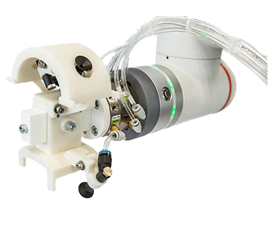 Representation of the integration of precise 3D printing in mechanics, pneumatics, and electronics for the development of complex gripping systems by CLOOS electronic. This advanced technology enables the creation of highly specialized components that enhance efficiency and functionality in automated environments.