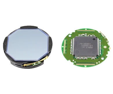 Round PCBA from SMD assembly featuring a soldered LCD display and micro contacts, designed for use in a watch.